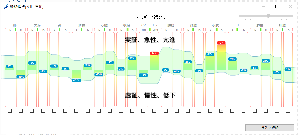 タイムウェーバー経絡モジュール分析結果